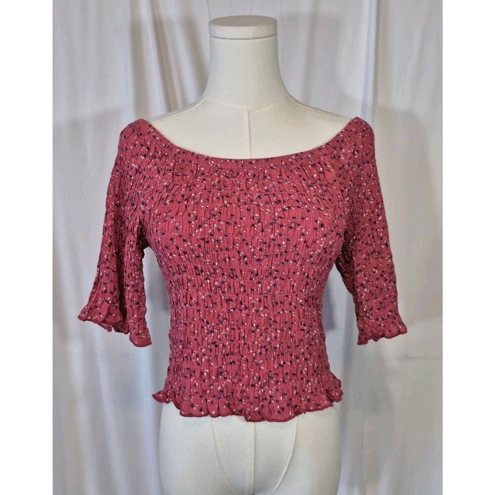 Natural Life Red Knit Rayon Top Large